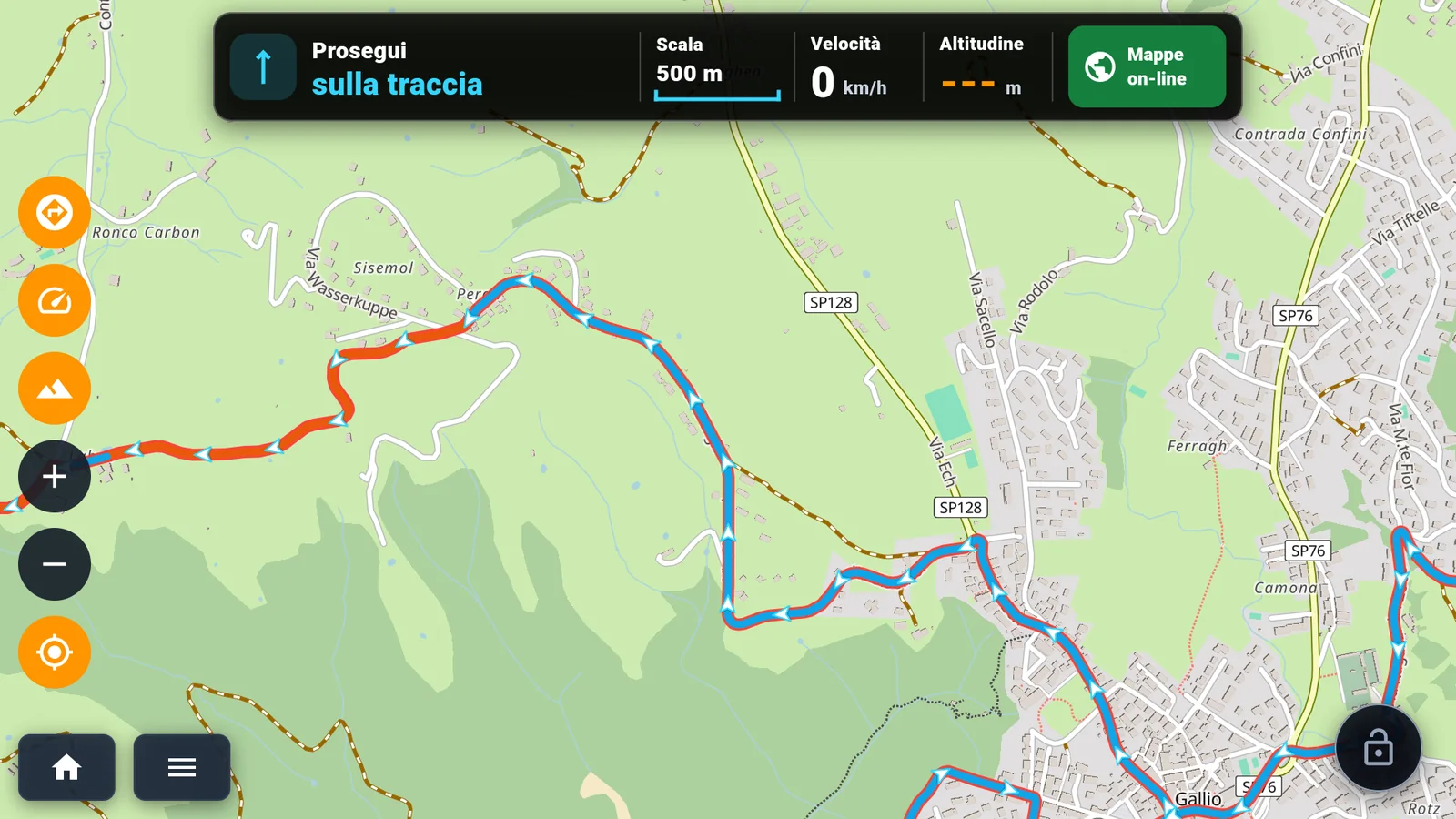 Roadbook, navigazione gestione eventi